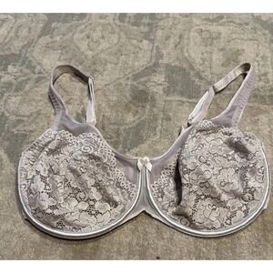 Delicates 11935 Feather Detail Lined Underwire Demi Bra Size 38DDD beige